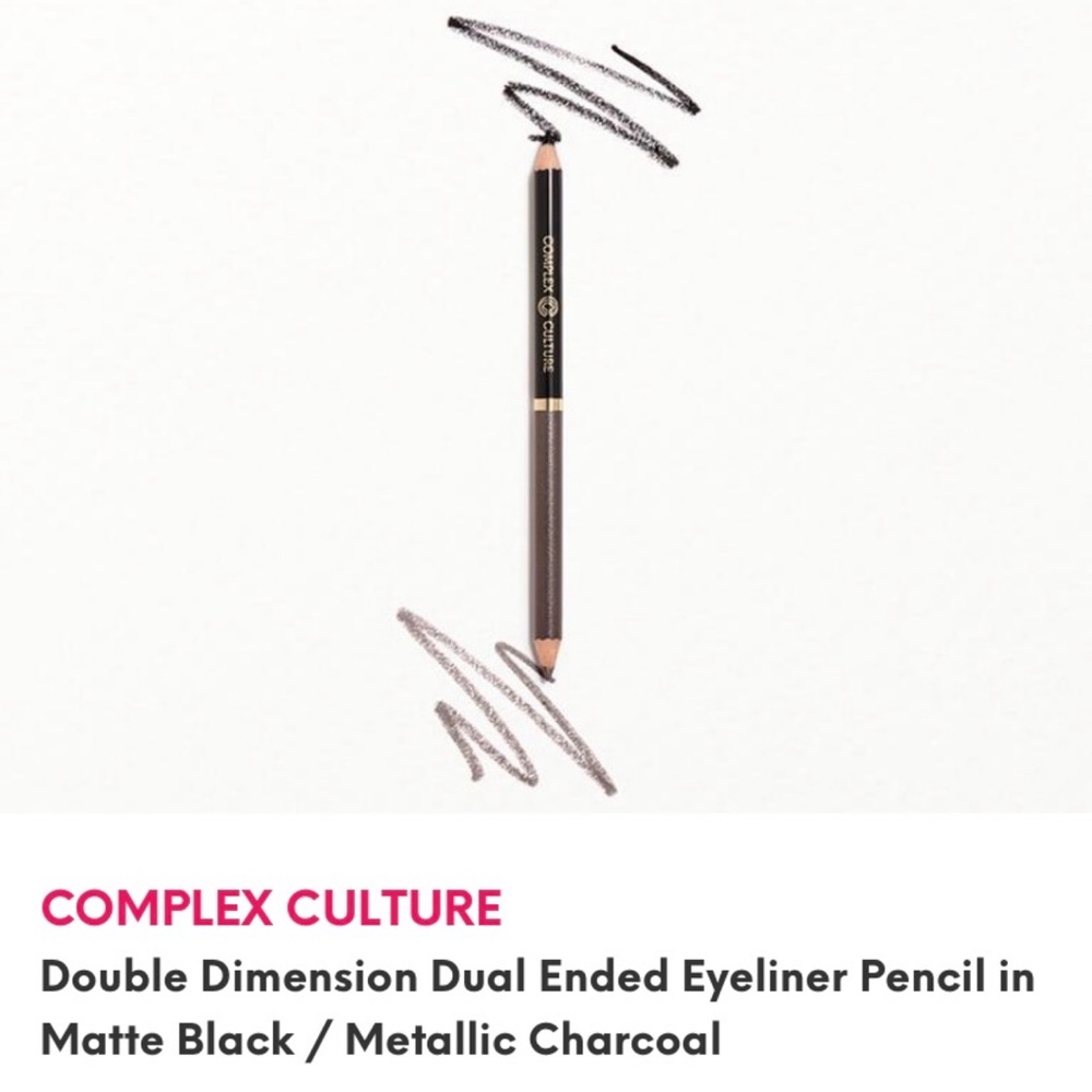 NWT Ipsy Dual Ended Eyeliner in Matte Black / Metallic Charcoal